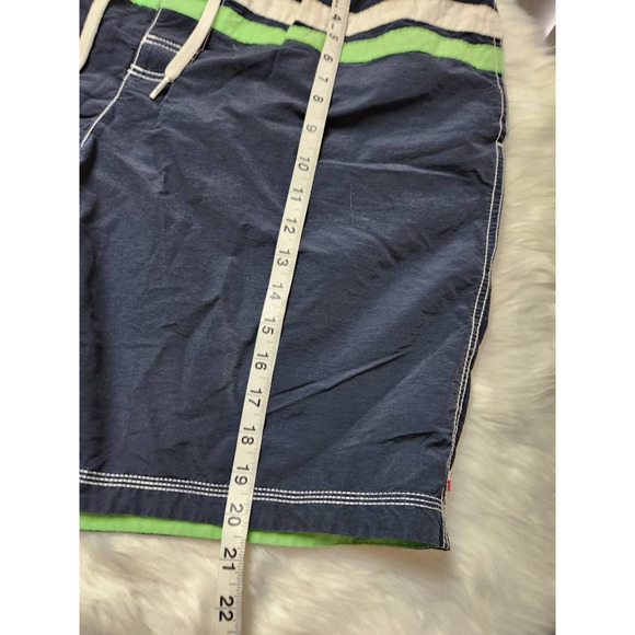Tommy Hilfiger Mens Trunks Swim Shorts Blue Green Color Block Drawstring XXL - Picture 4 of 6
